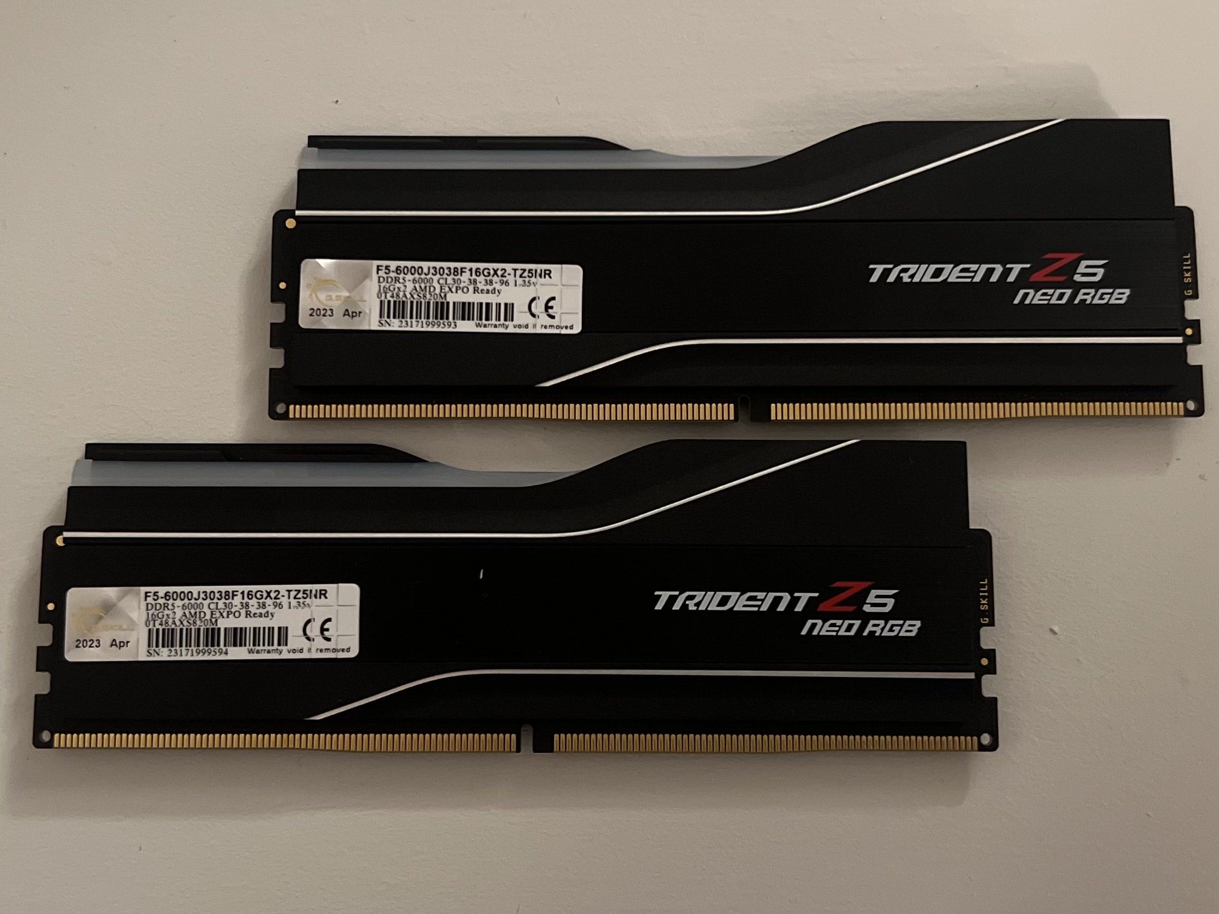 G.Skill Trident Z5 Neo RGB DDR5 32GB (2x16GB) 6000MHz CL30 – testattu, 6 kk takuu - Image 2