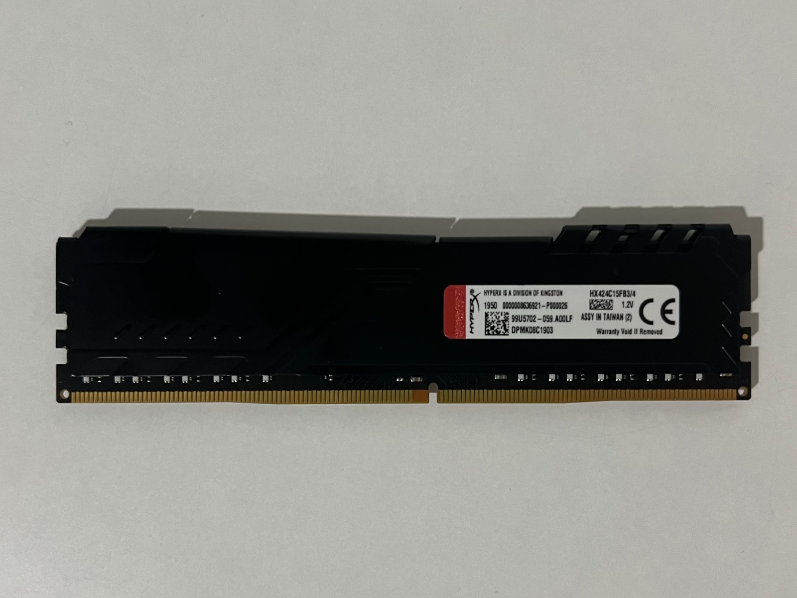 HyperX Fury Black DDR4 4GB 2400MHz CL15 muisti, 6 kuukauden takuu